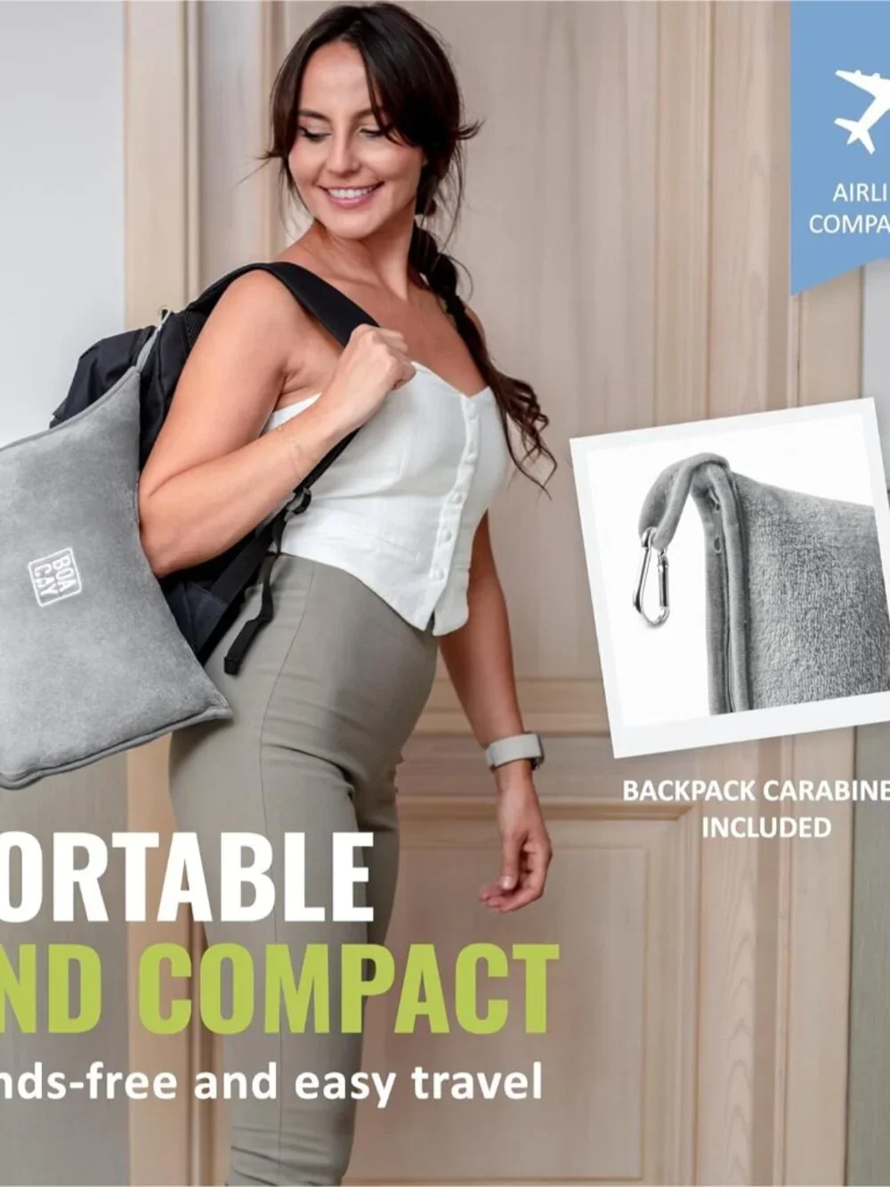 Soft & Warm Travel Blanket for Airplane & Car - Long Flight Essential for Women, - Picture 4 of 8